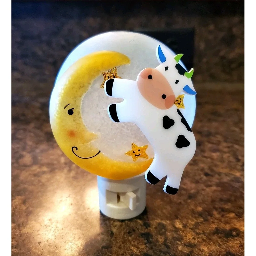 3D Cow Jumped Over the Moon ● Nursery Rhyme Ceramic Night Light Lamp
